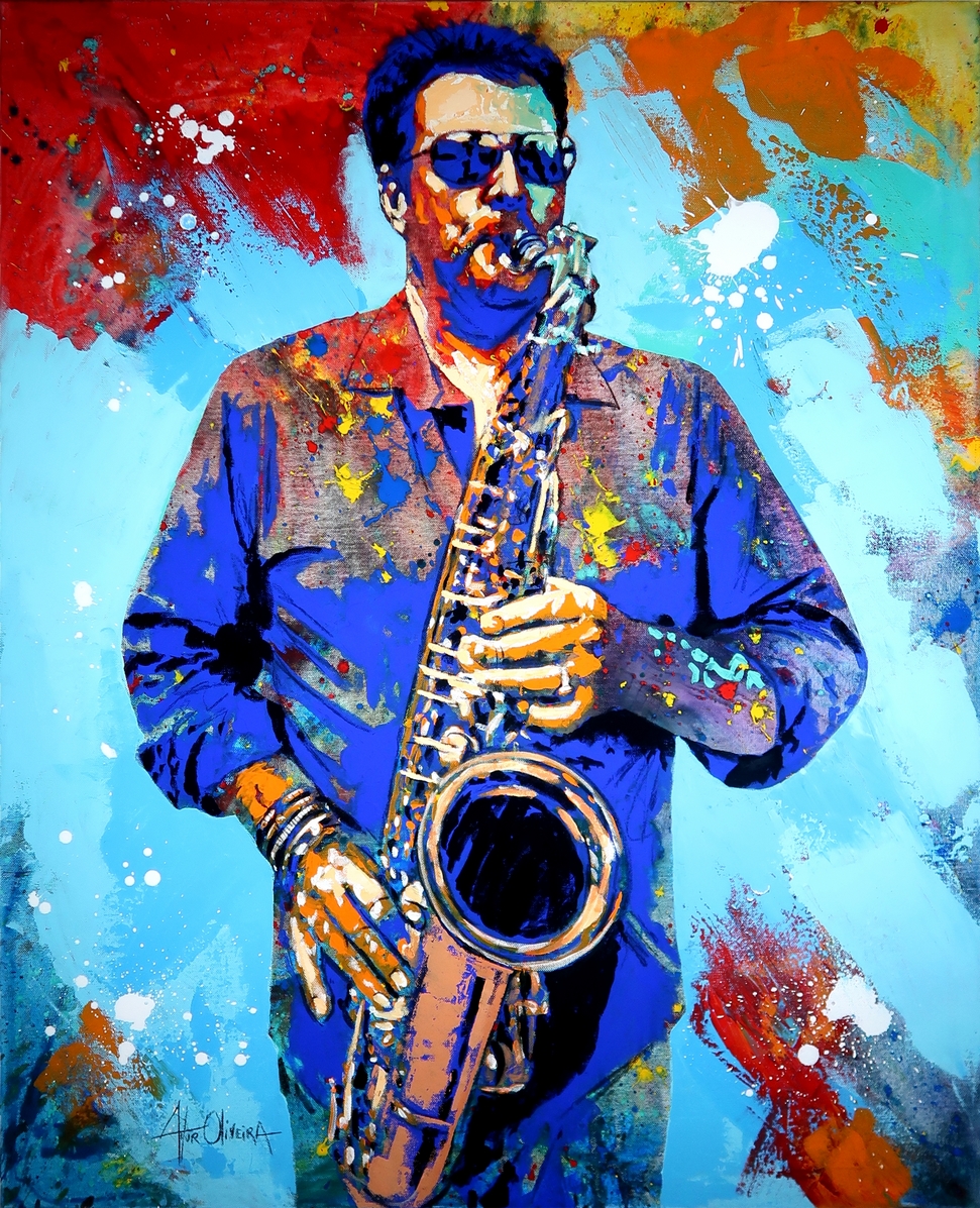 Dallas Phillips-Alma em Saxofone, Pintura de Artur Oliveira