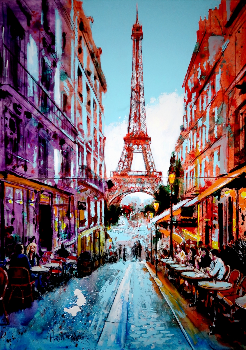 Paris, Pintura de Artur Oliveiraa, Paris Landscape